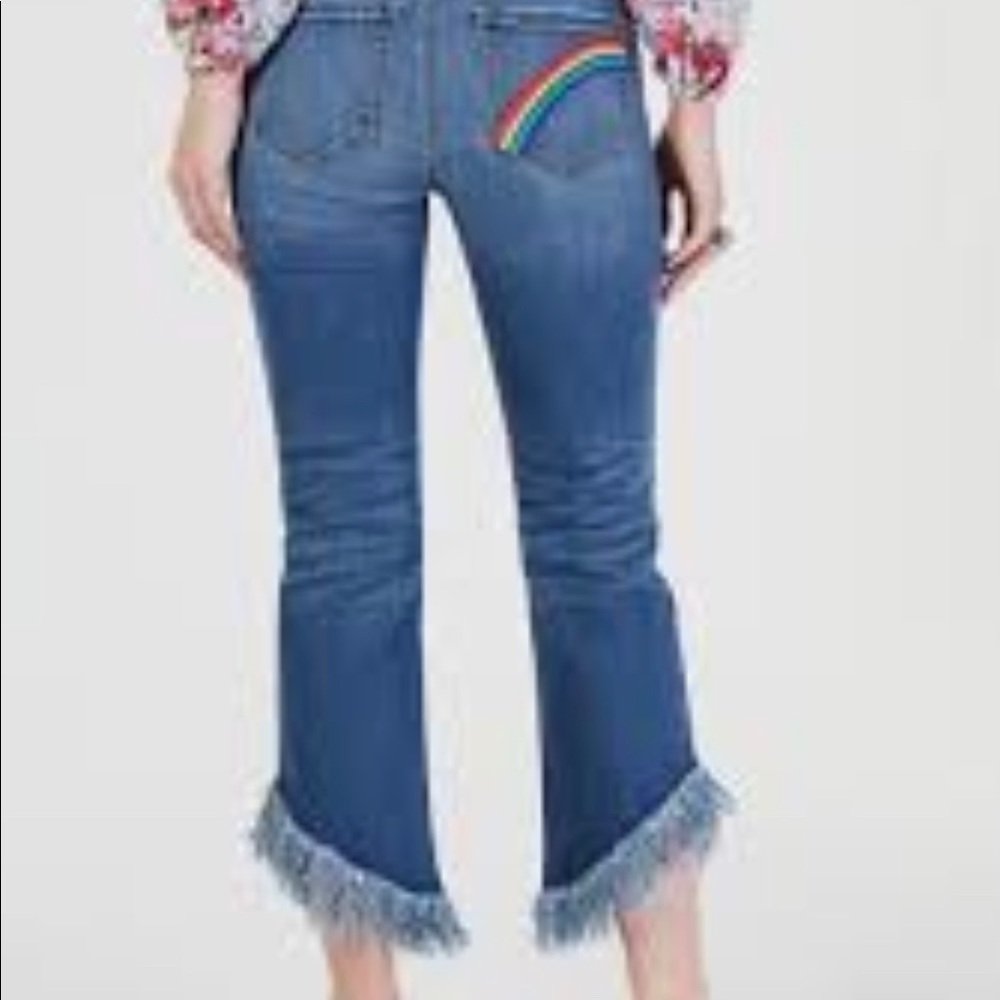 INC International Concepts Jeans Fringe Hem Skinny Embroidered Size 10 NWT - Picture 2 of 5